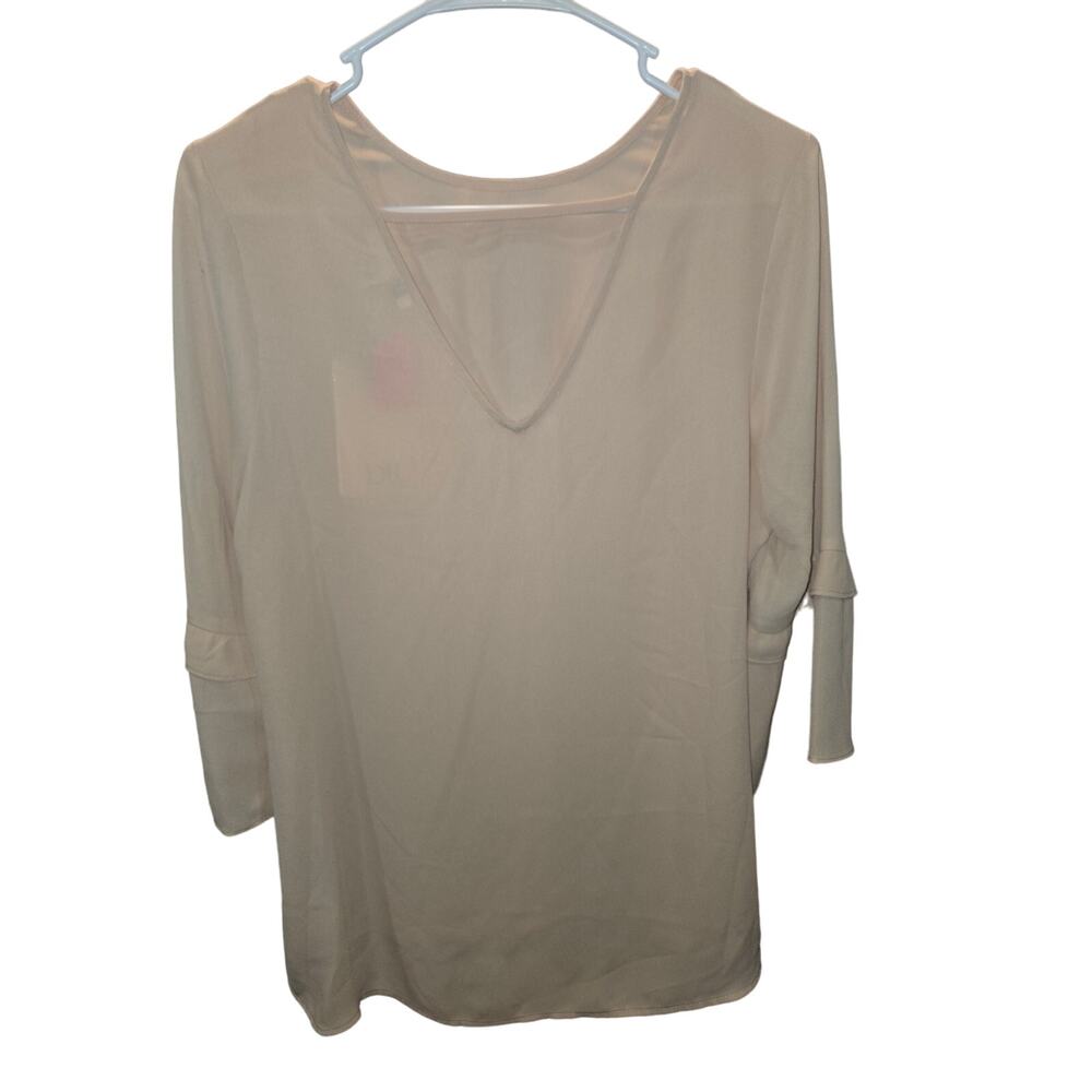 DR2 by Daniel Rainn Women's Cream V-Neck Blouse Bell Sleeves Size S New NWT